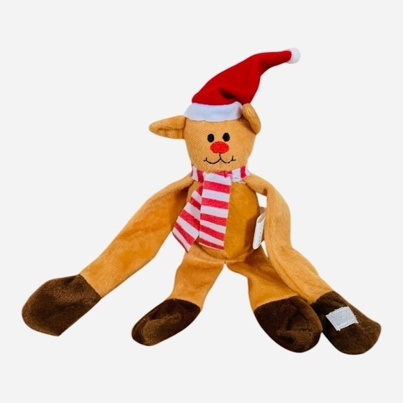 Monkey Santa Claus Hands Feet Wrap Around Suffed Plush Toy Christmas Toy - Picture 3 of 6
